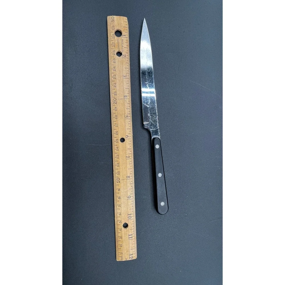Ever Sharp Kitchen Knife Set 7 Pc Serrated Straight Stainless Chefs Boning‎ Vtg